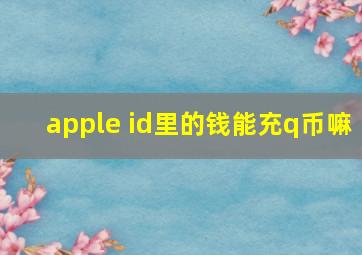 apple id里的钱能充q币嘛